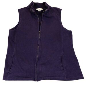 Coldwater Creek Women's Vest Medium Full Zip Fleece Cozy Pockets Sleeveless